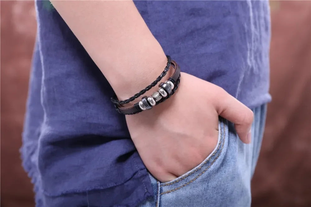 Leder Armbänder für Frauen Männer Schmuck Handgemachte Flügel Charme pulseira masculina pulseira feminina bileklik armband männer femme neue