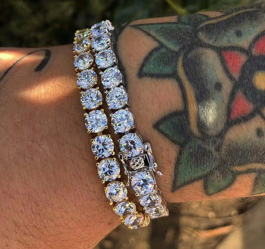 Luxus Hiphop Iced Out 4mm Zirkonia Kristall Tennis Armbänder Für Frauen Männer Gold Farbe Silber Farbe Armband Kette schmuck