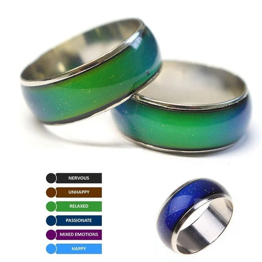 Ringe mit wechselnder Farbe, magische Stimmung, Emotion, Gefühl, Temperaturregelung, wechselnde Ringe für Frauen, Männer, Paare, Ringe, Ton-Schmuck