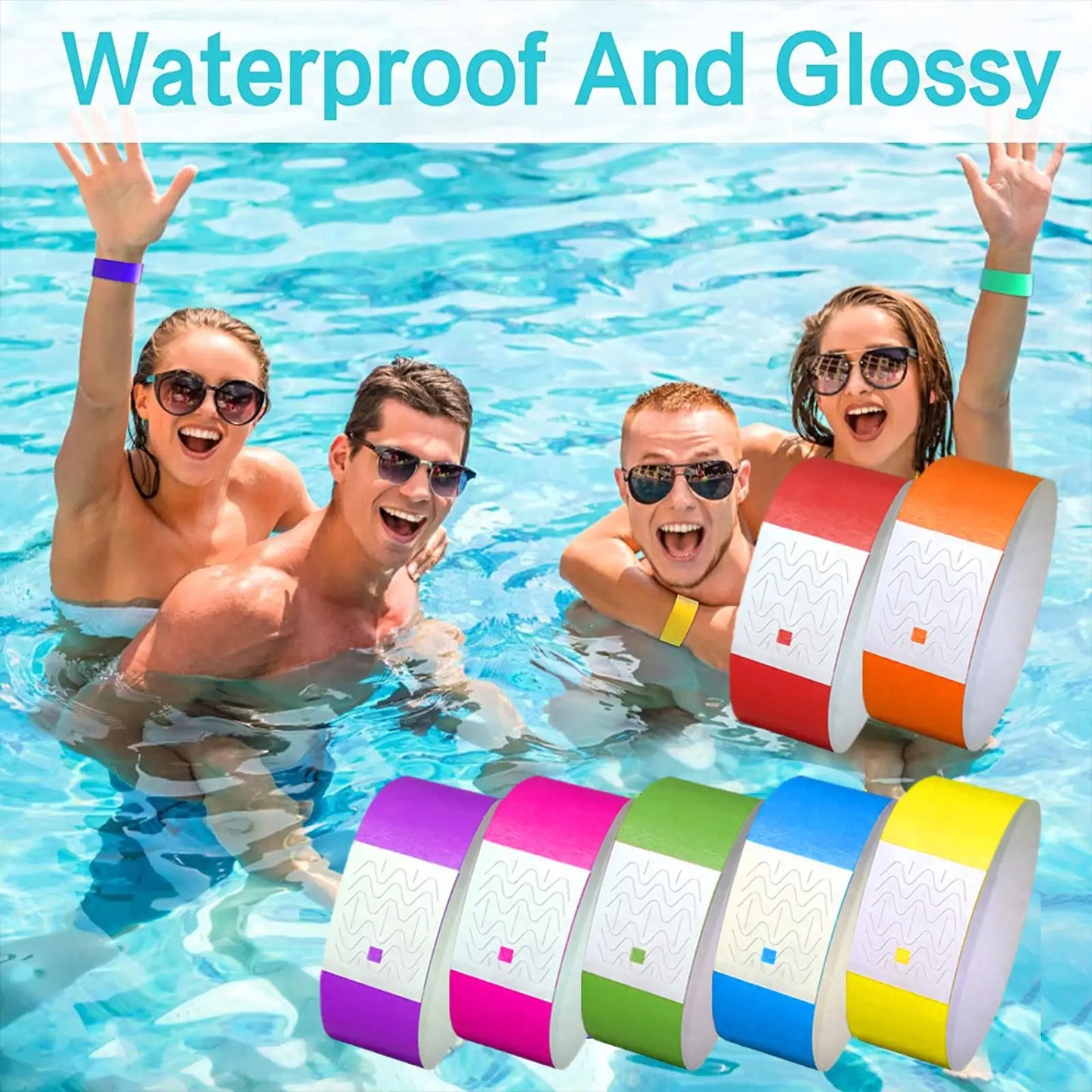 100pcs reißfestes wasserdichtes Papier armband Party papier Armband mehrfarbiges Event Ticket Armbänder Identifikation sband