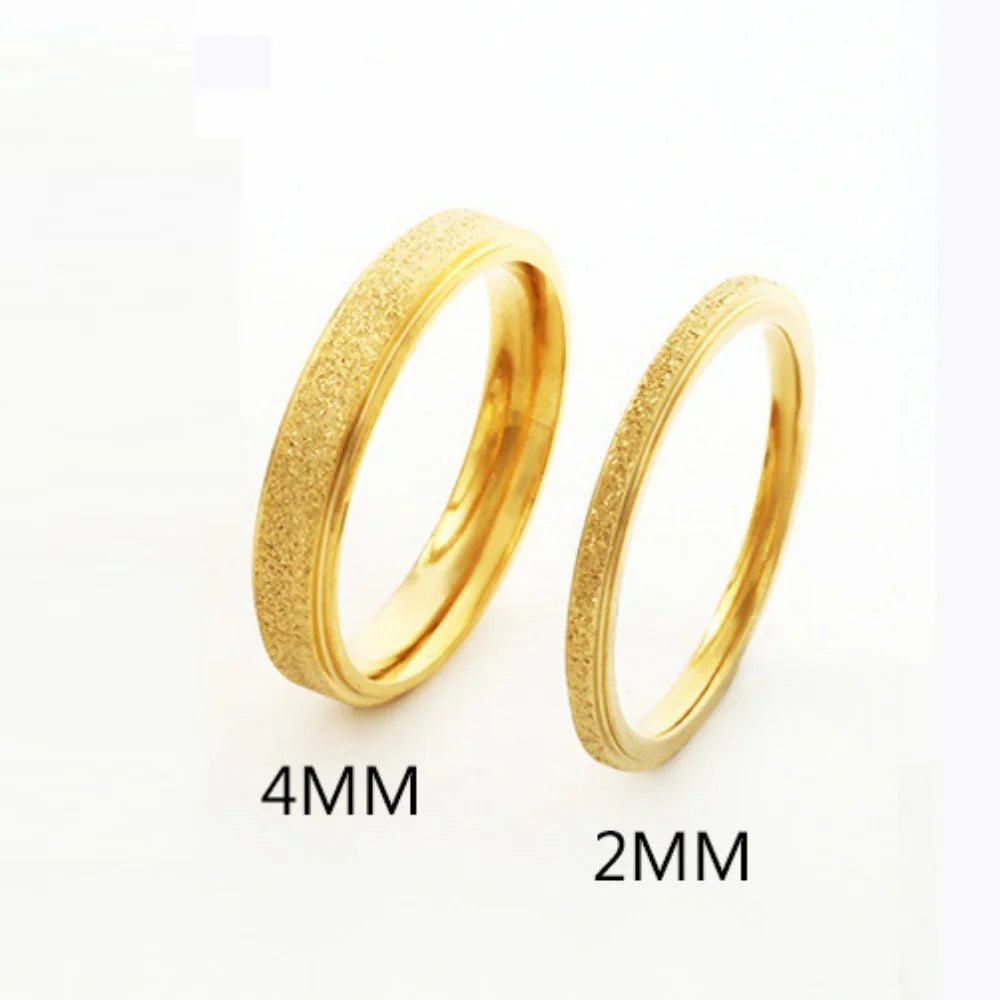MEDFOLY Größe 6-11 2mm 4mm Luxus Paar Ringe Titan Stahl Matt Ring Frauen Romantische Hochzeit Schmuck zubehör