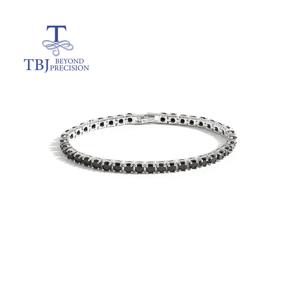 Mysteriöse edle natürliche schwarze Spinell Armband 925 Silber und kostbare Edelsteine Schmuck für Frauen Jubiläum & Weihnachts geschenke