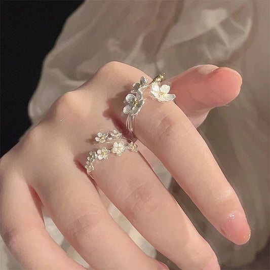 Koreanische Mode Perle Bogen Ringe für Frauen 2024 Trend Süße Exquisite Öffnung Herz Ringe Bräute Hochzeit Schmuck Zubehör Geschenk