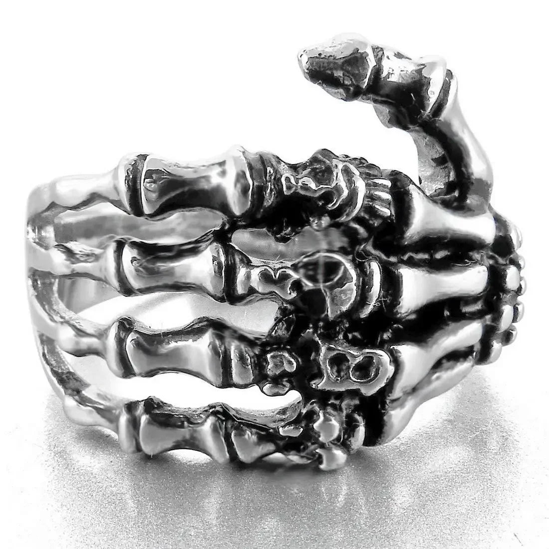 Vintage Skeleton Gothic Ringe für Männer Silber Farbe Hand Knochen Punk Paar Ring Frauen Hip Hop Kreativität Schmuck Neue