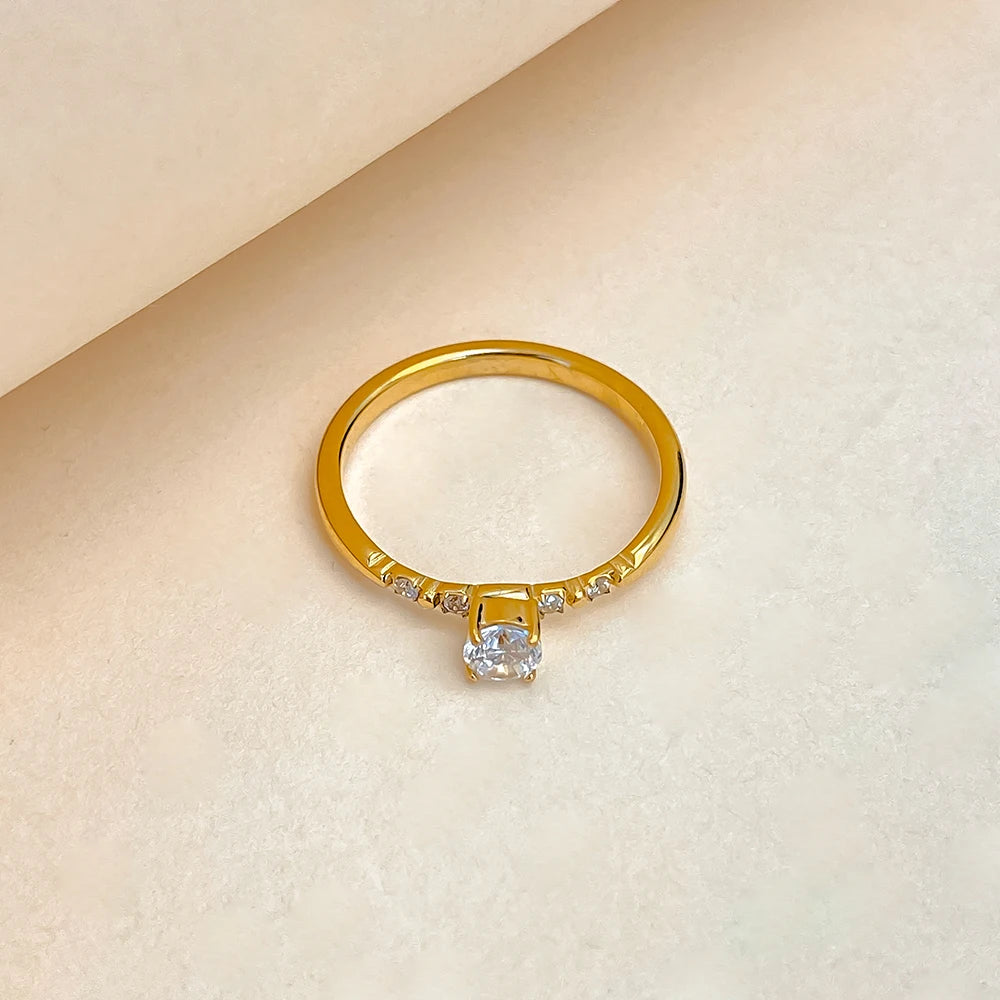 eManco Ehering Ewigkeit Ringe Frauen Brillante Runde Zirkonia Luxus Verlobungsring Dünne Elegante Weibliche Schmuck