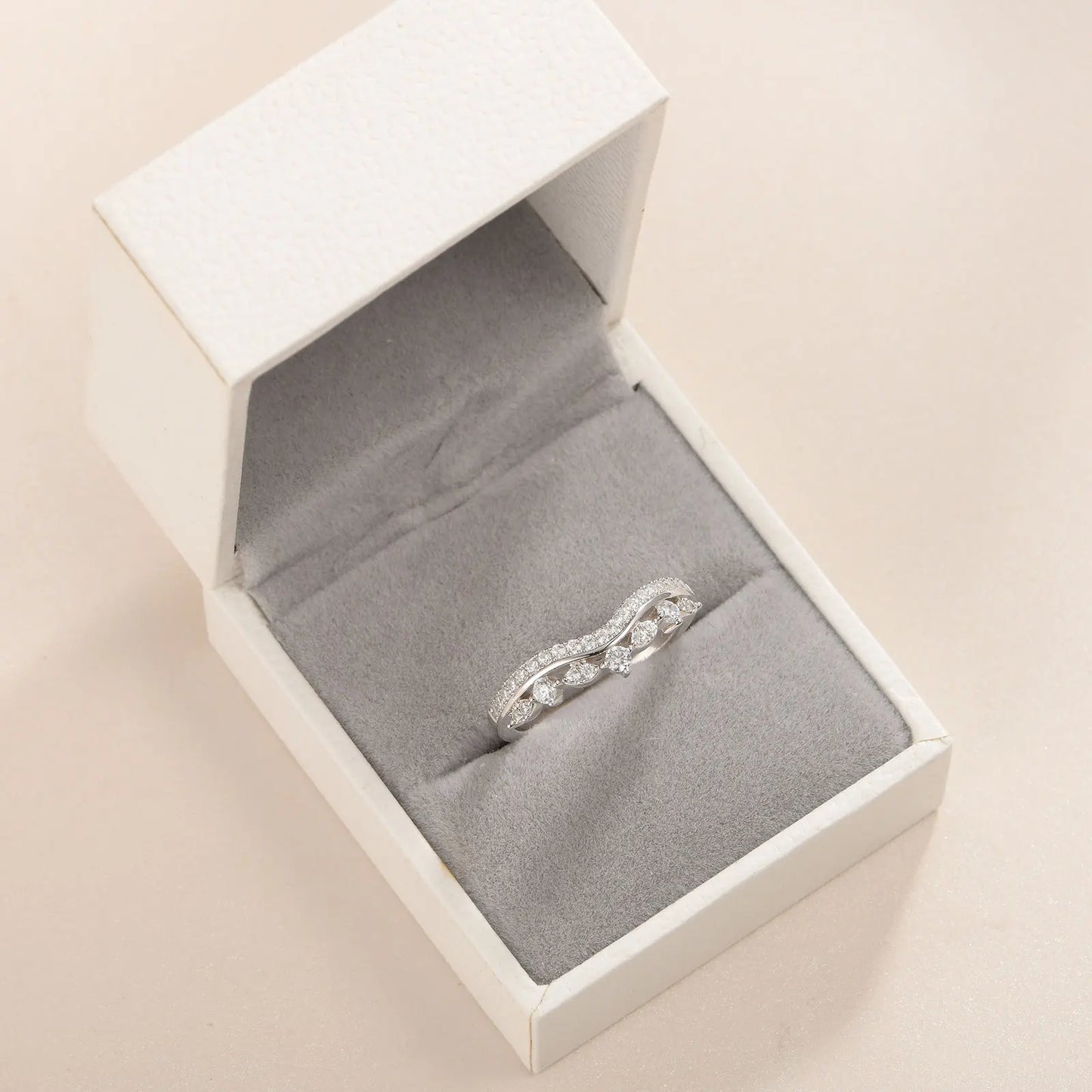 Newshe Ehering aus 925er-Sterlingsilber für Damen, halbe Ewigkeit, AAAAA-Ringe mit kubischem Zirkon, Ausverkauf