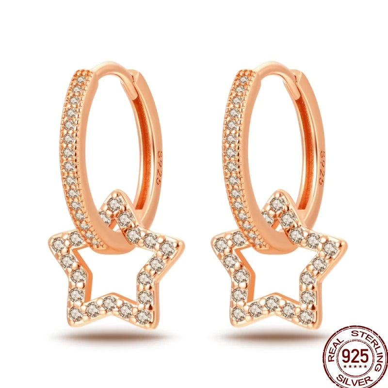 Ohrnadel aus 925er-Sterlingsilber, minimalistisch, gedreht, rund, Gold, Creolen, modisch, Zirkon, Ohrschnalle, Hochzeit, Damenschmuck, Geschenk