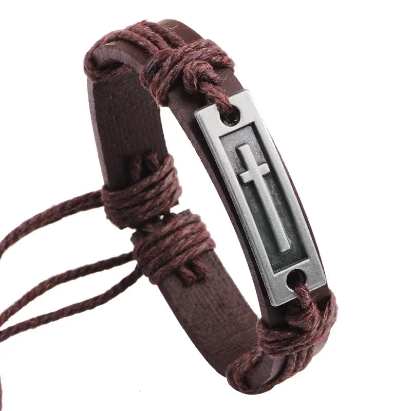Hip Hop Rock Band Armband Steampunk Band Symbol verstellbar Wolf Kopf Charme Leder Armbänder Männer Frauen Kollektion