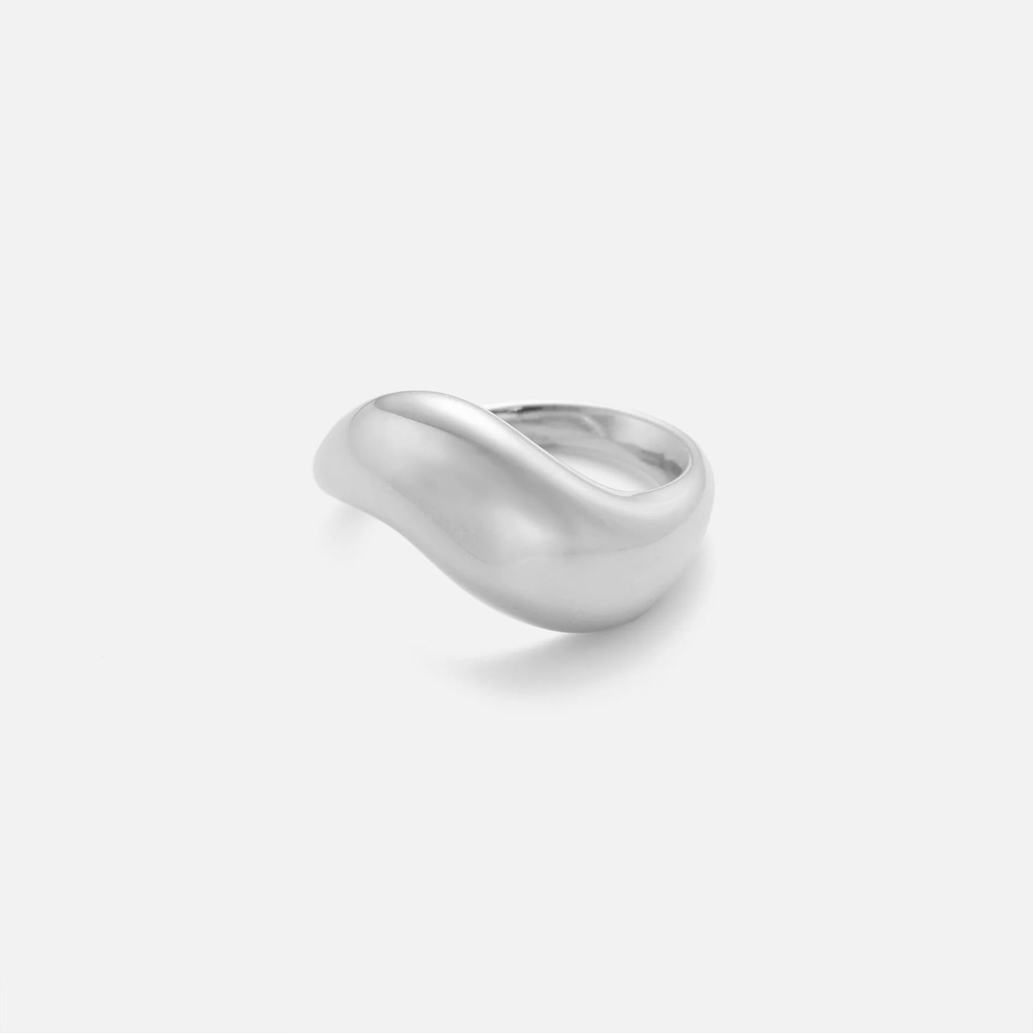 DASEIN Neuer minimalistischer, hochwertiger, gewellter, zierlicher Ring, 18 Karat PVD-vergoldeter Edelstahl, Laufsteg-Show-Schmuck, Paarringe