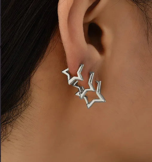 6 teile/satz Edelstahl Minimalistischen Creolen für Frauen Kristall Zirkonia Huggie Kreis Punk Ohrringe Piercing Schmuck Trendy