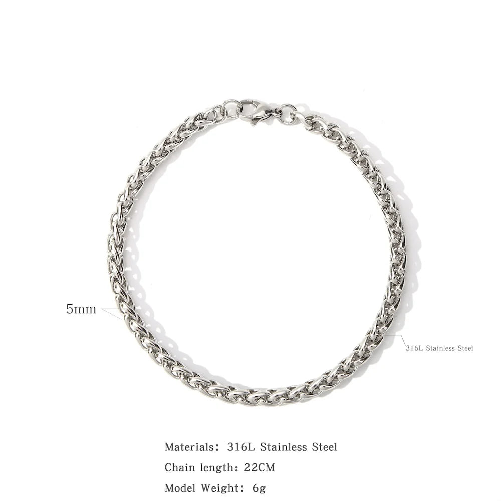 Hip Hop Edelstahl Wirbelsäule Kette Armband Einfache Männer Titan Stahl Schmuck Mode Party Zubehör Geschenke