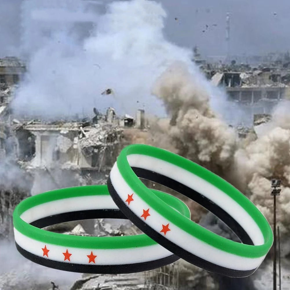 Silikonarmbänder mit Syrien-Flagge für Männer und Frauen, personalisierte Armbänder, Sport-Armband, Armreif, leichtes Band für Freizeit
