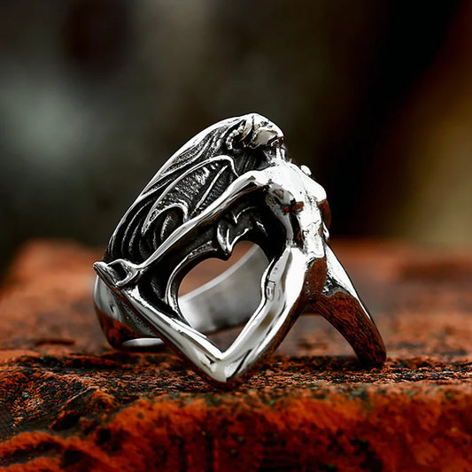 Vintage Persönlichkeit Frauen Körper Form Ring Für Männer Frauen Edelstahl Punk Biker Mode Kreative Schmuck Geschenke Großhandel