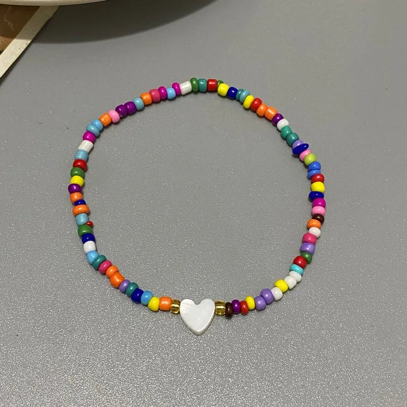 Natur Muschel Liebe Herz Armband für Mädchen Frauen Hand Schmuck Nette Romantische Handgemachte Armband Geschenk für Freund Großhandel