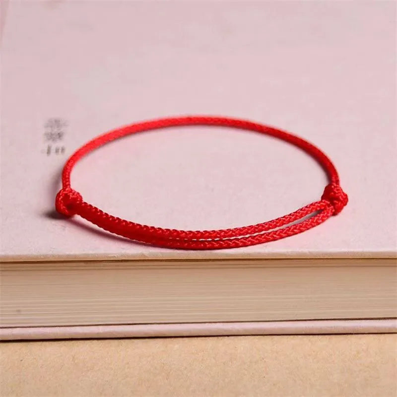 Handgemachte Rote Glück Knoten Armband Seil Glück Armreif Frauen Liebhaber DIY Beste Freunde Glück Armband Größe Einstellen Drop Shipping