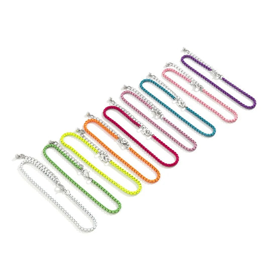 Bunte verstellbare Metallkette Fußkettchen Armband für Frauen Sommer Strand dünne Kette Knöchel Barfuß Y2K weiblicher Fußschmuck