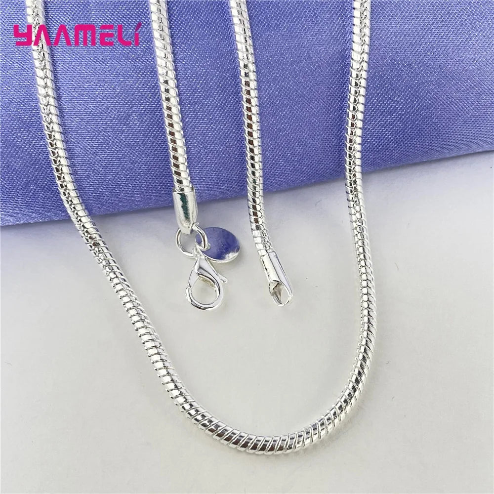 Große Förderung 1.2 authentische Sterling Silber Kette Halskette mit Hummer verschlüssen passen Männer Frauen Anhänger/3/4mm 16-30 Zoll