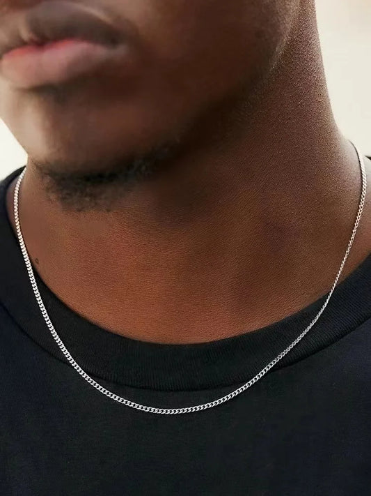 Männer Edelstahl Basic Kette Halskette Titan Stahl Schmuck Kubanische Kette Für Frauen
