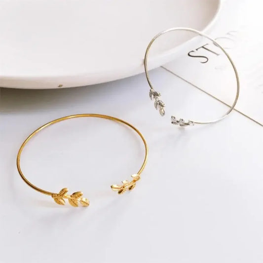 Mode Blatt Armbänder für Frauen elegante Punk Persönlichkeit offene Armreif Manschette koreanische exquisite einfache Armband Schmuck Geschenk