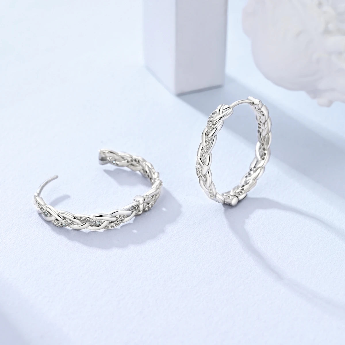 MULA Creolen aus 925er-Sterlingsilber, Kreis-Creolen für Damen, Zirkon, Original-Pendientes, edler Schmuck für Frauen, DIY-Geschenk
