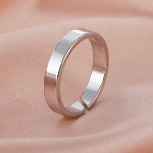 COOLTIME Kpop Minimalistischen Paar Ringe Edelstahl Silber Farbe Offenen Ring Frauen Männer Mode Schmuck Hochzeit Geschenk Großhandel