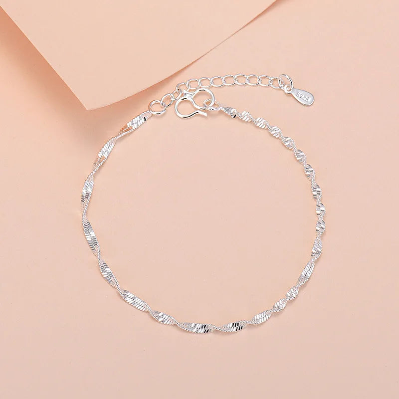 Charm-Armband aus 925er-Sterlingsilber mit Glücksperlen für Damen, Kette, runde Armreifen, modischer Luxus-Qualitätsschmuck, Weihnachtsaccessoires