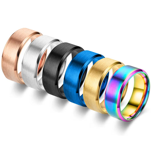 6 Farben klassischer 8 mm Wolfram-Herrenring mit Oberfläche aus gebürstetem Edelstahl für Frauen, Ehering, Paare, Schmuckzubehör