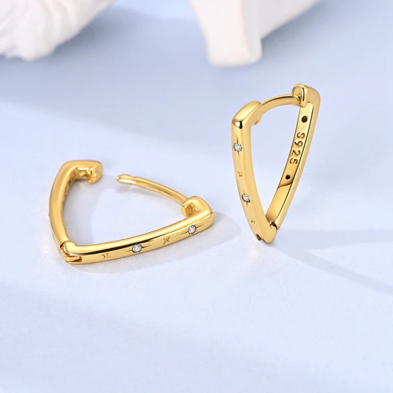 Ohrringe aus 925er-Sterlingsilber, Goldserie, U-förmige Creolen, passend für Original-925-Charms für Frauen und Mädchen, Party, edler Schmuck