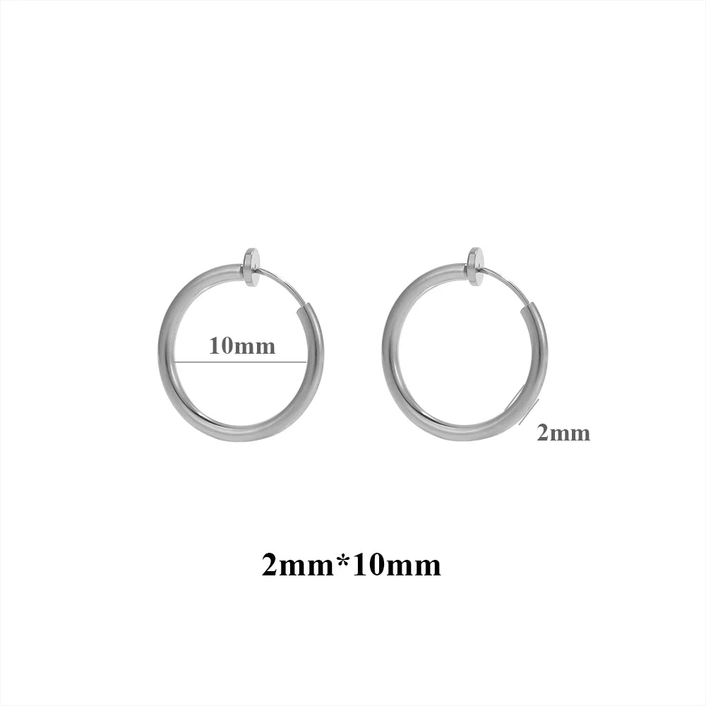 10 Stück 304 Edelstahl 2 mm Draht Ohrclips gefälschte Creolen für Frauen ohne Ohrlöcher Clip DIY Schmuckherstellung Zubehör