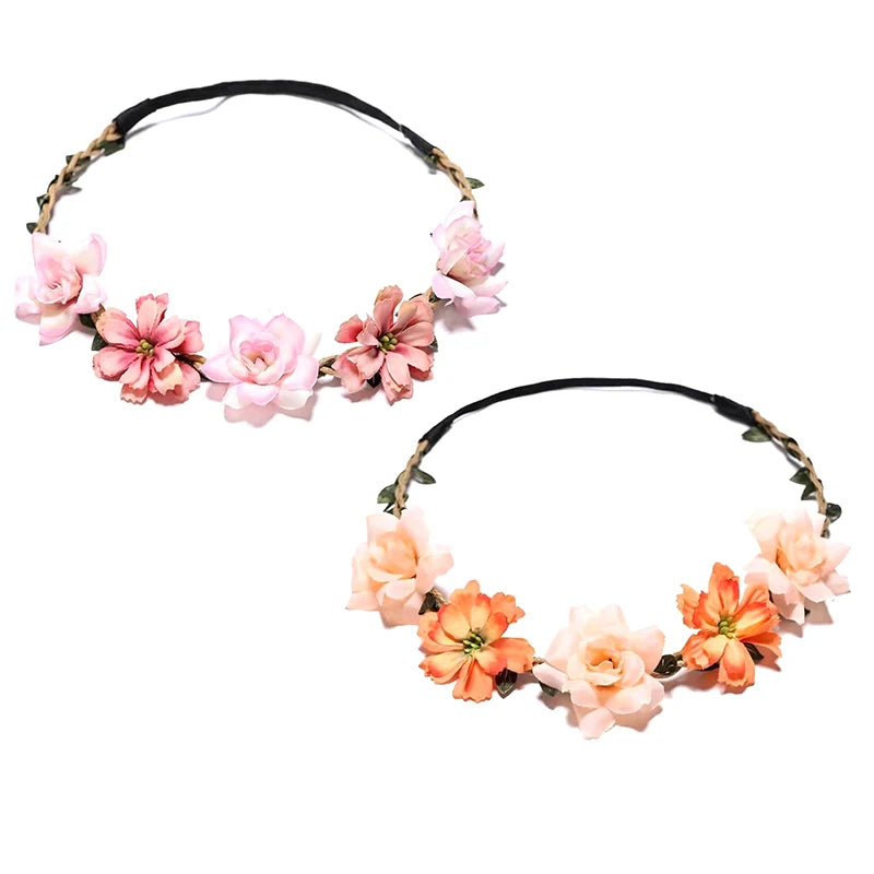 Mode süße Braut Blumen Stirnband für Frauen Mädchen böhmischen Stil Blume Krone Haarband Party Cosplay Haarschmuck