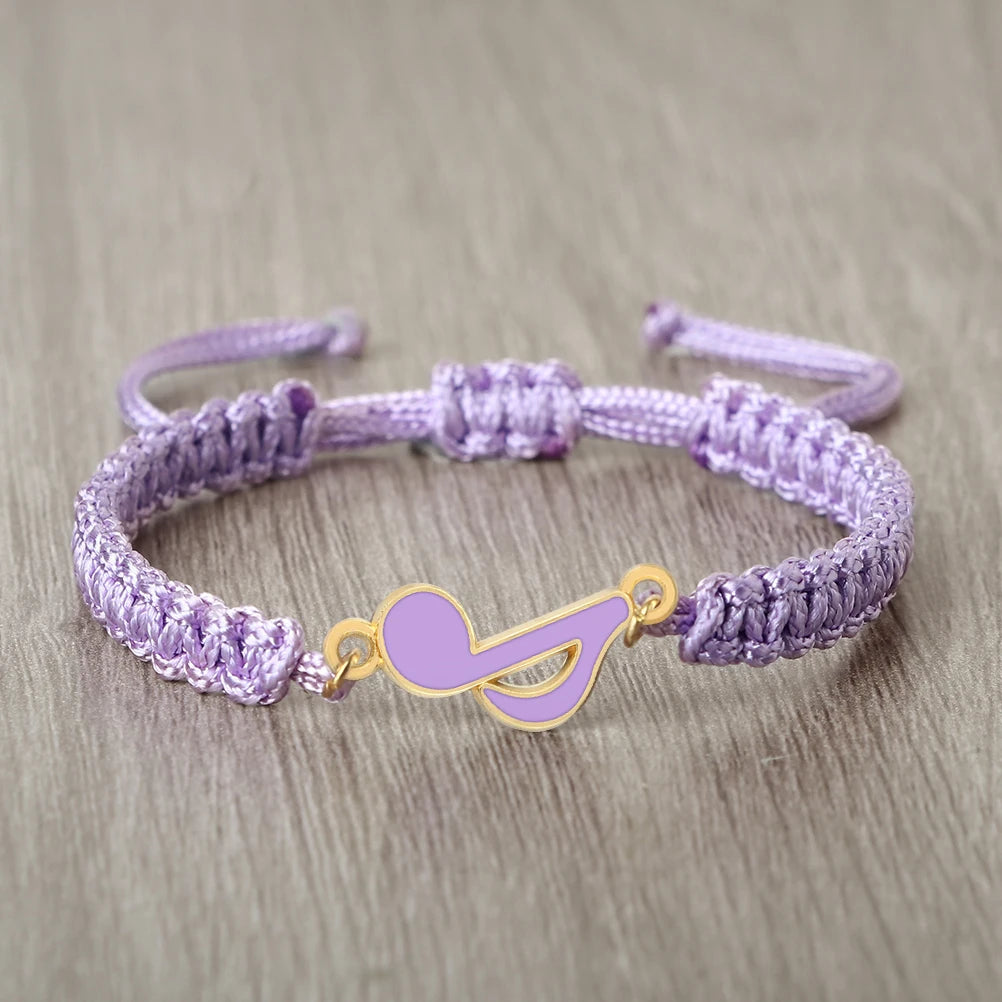 Neue Frauen Seil Armbänder Hand Gewebt Lila Faden Armband Niedlichen Tier Anhänger Armband Vintage Daisy Blume Armreif Mädchen Schmuck