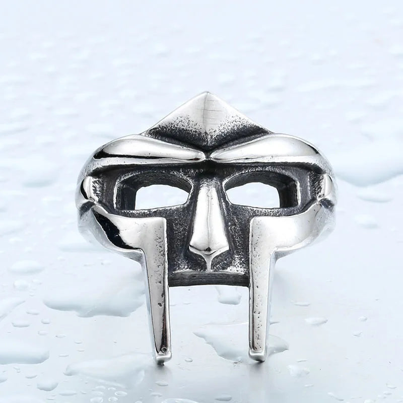 Vintage Klassische Goth Hip Hop Mf Doom Maske Ringe Für Männer Jungen Punk Ägyptischen Pharao Edelstahl Ring Mode Schmuck Geschenke