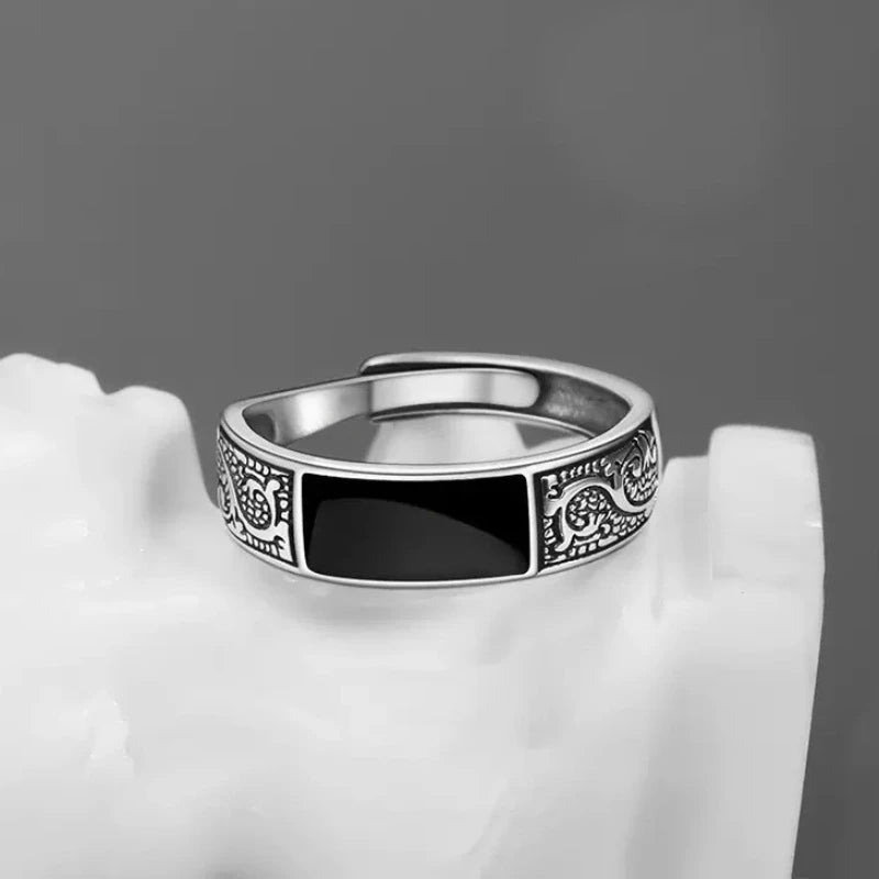 Mode Neue Vintage Drachen Muster Ringe Titan Stahl Öffnung Einstellbare Ringe für Hip Hop Männer Einzigen Party Paar Ringe