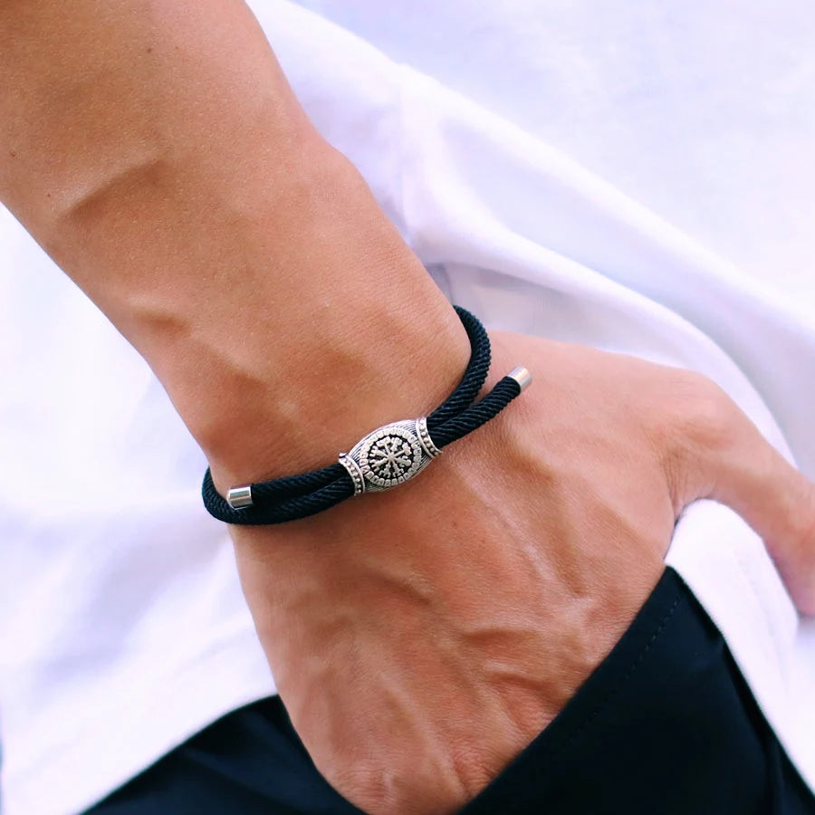 Retro Herren Wikinger Armband handgemachte verstellbare Seil Armband Casual Accessoires Geschenk für Ihn Pulseras Para Hombre Stoff Armband