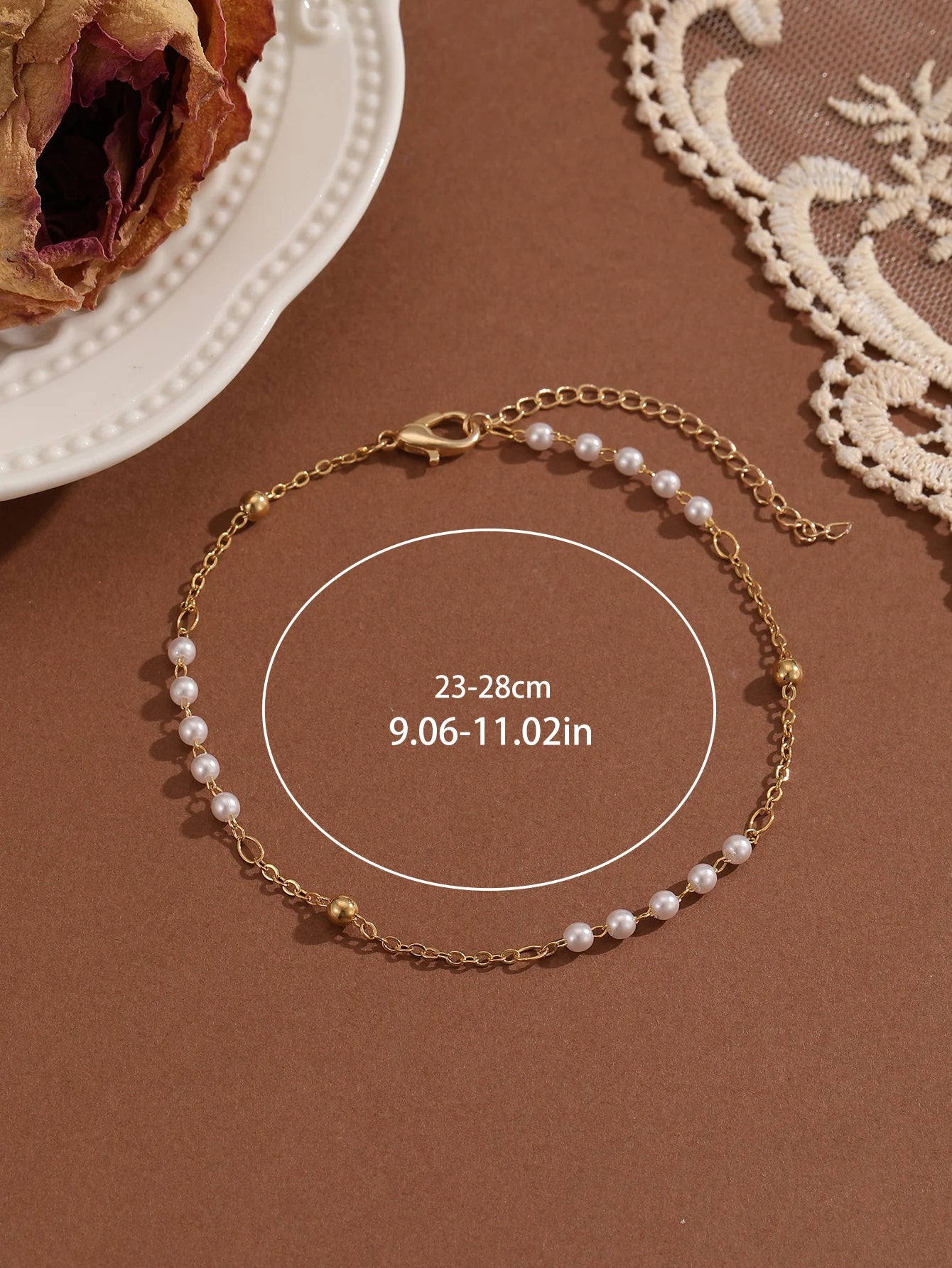 Handgemachte Imitation Perle Fußkettchen Frauen Knöchel Armband Strand Barfuß Sandale Fußkettchen Kette Fuß Schmuck
