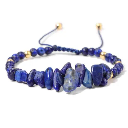Unregelmäßige Natursteinperlen handgewebtes Armband Damen Kies geometrische Kunst Retro einfache verstellbare Armband Zubehör