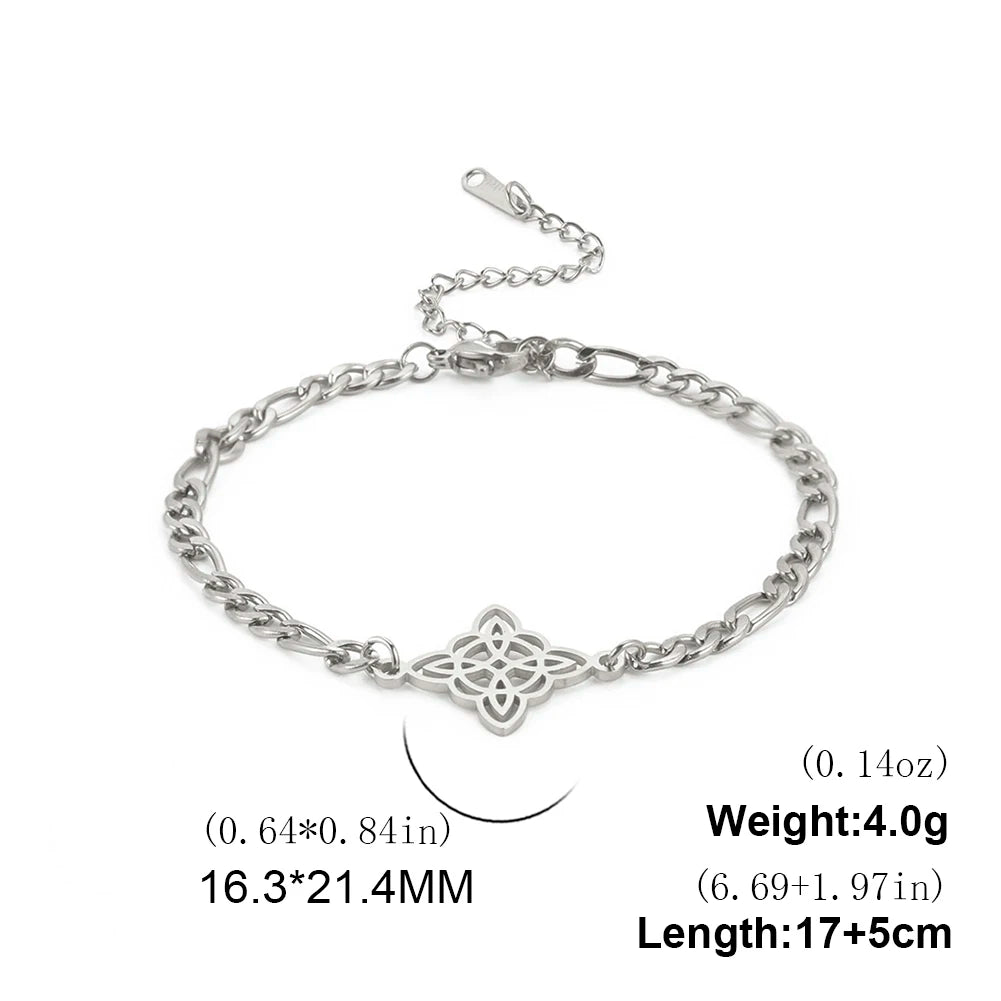 Hexerei Irish Celtic Knot Charms Armbänder Edelstahl Hexenknoten Kette Armband Damen Herren Vintage Liebe Schmuck Geschenke