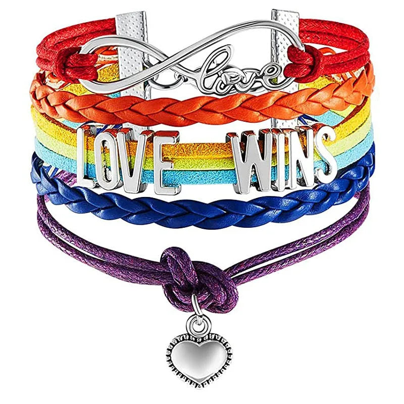 LGBTQ Regenbogen Herren- und Damenpaare LGBT Pride Armband Verstellbares Herz gewinnt Armband Liebe Schmuck Geschenk