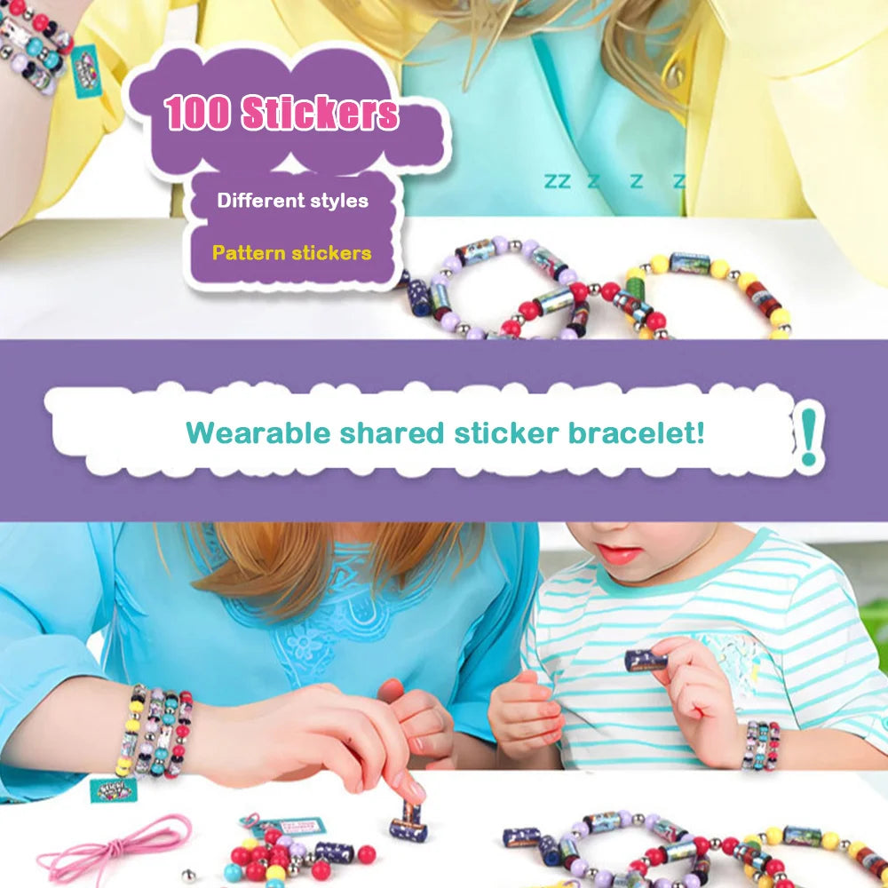 Neue DIY Aufkleber Perlen Set Teilensierbare Aufkleber Spielzeug Armband Tragbare Armband Perlen Schmuck Spielzeug Geschenke für Jungen Mädchen