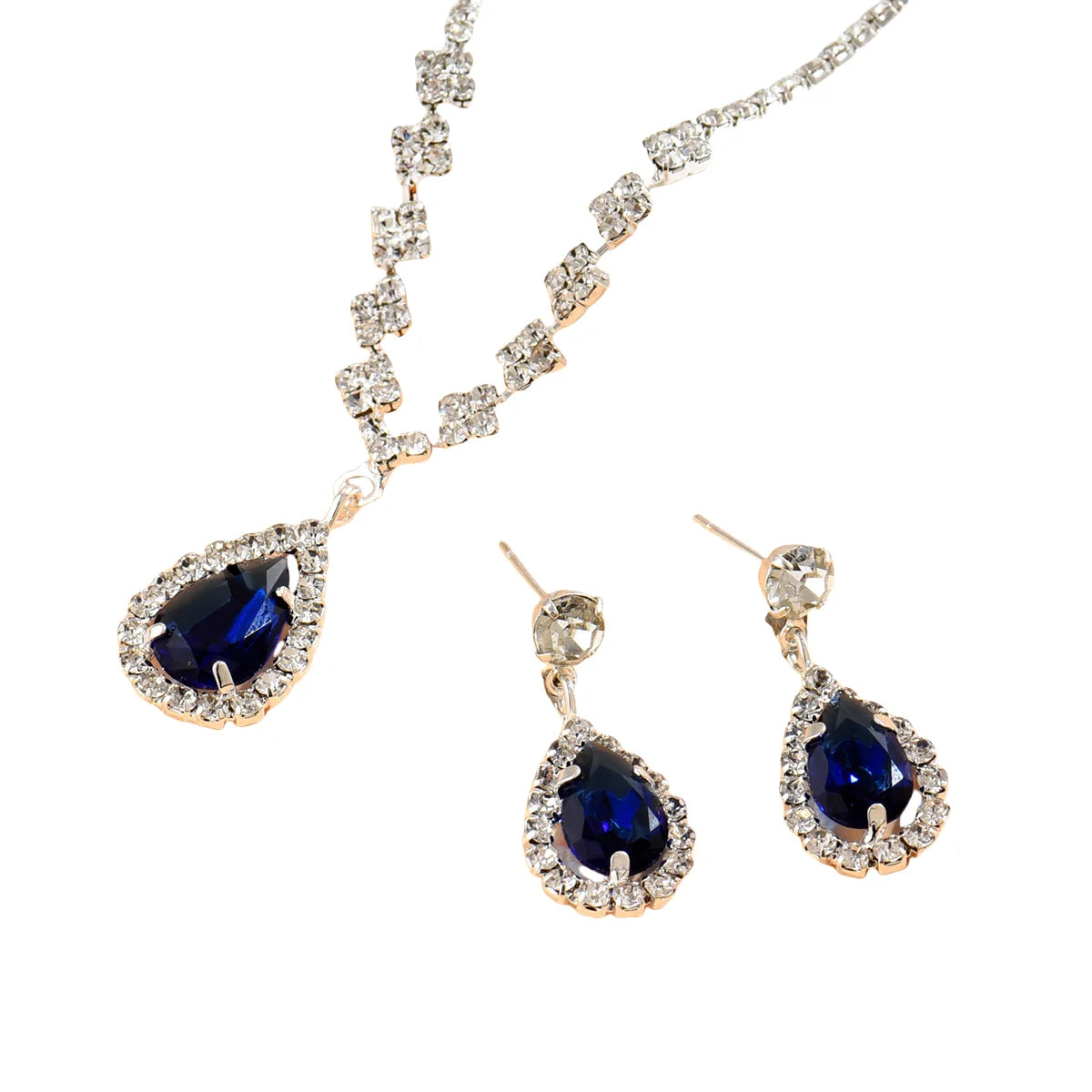 3er-Set für Hochzeitssaison, modische Tröpfchen-Halskette und Ohrringe für Damen, Bankett-Party-Accessoires 4055