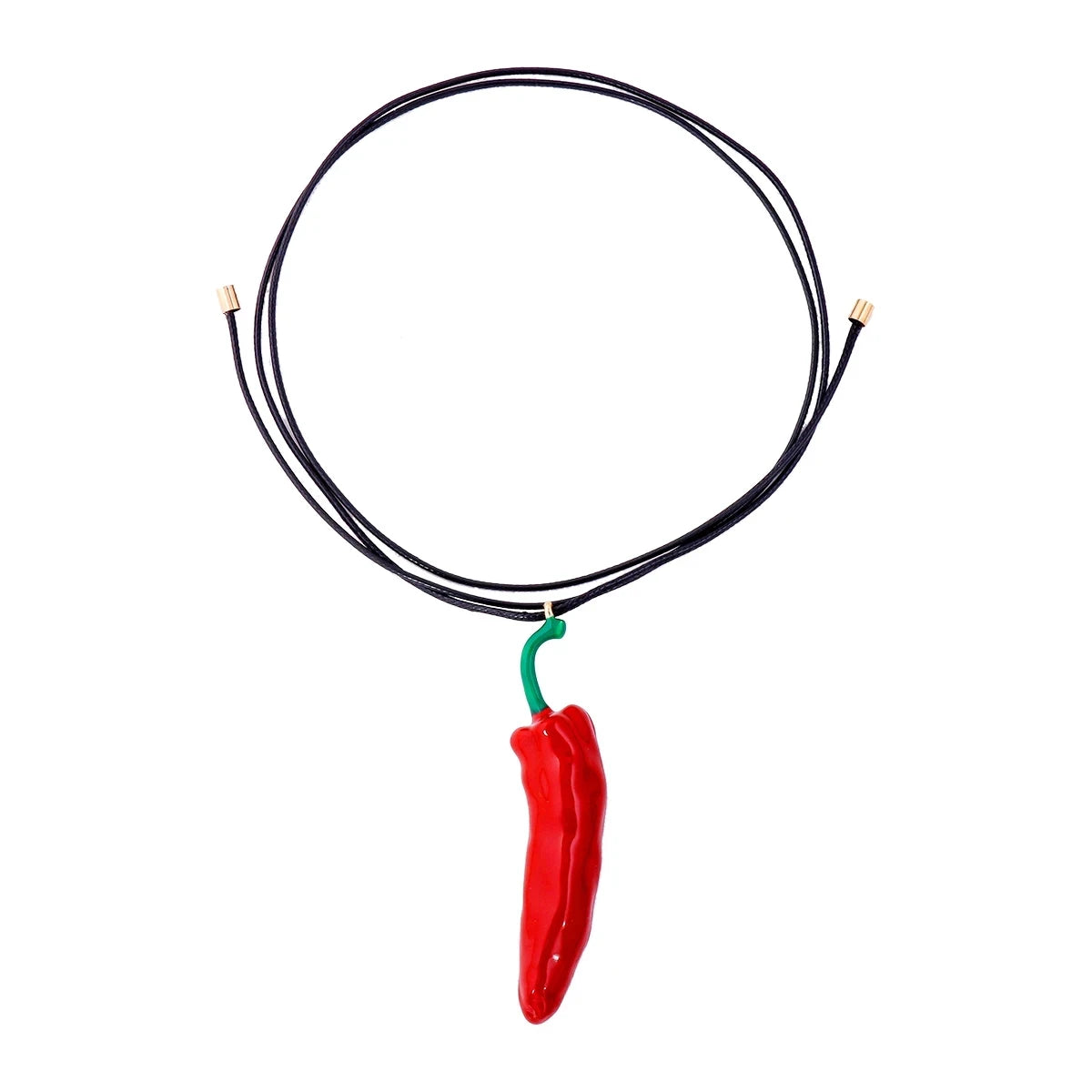 2024 Trend-Halskette, roter Pfeffer-Anhänger, lange Seilkette, Halskette für Damen, Statement-Boho-Stil, modischer Urlaub, Party-Schmuck