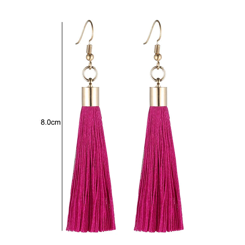 LOVBEAFAS Fringe Quaste Ohrringe Für Frauen Gold Farbe Vintage Lange Tropfen Baumeln Ohrringe Mode Hochzeit Schmuck Party Geschenk