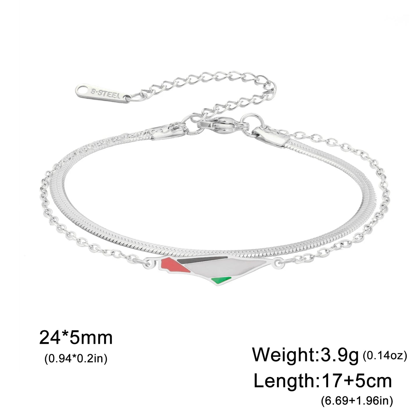 Israel Palästina Karte Anhänger Edelstahl Armband Männer und Frauen Mode Ethnische Party Multi Stil Armband Schmuck Geschenk