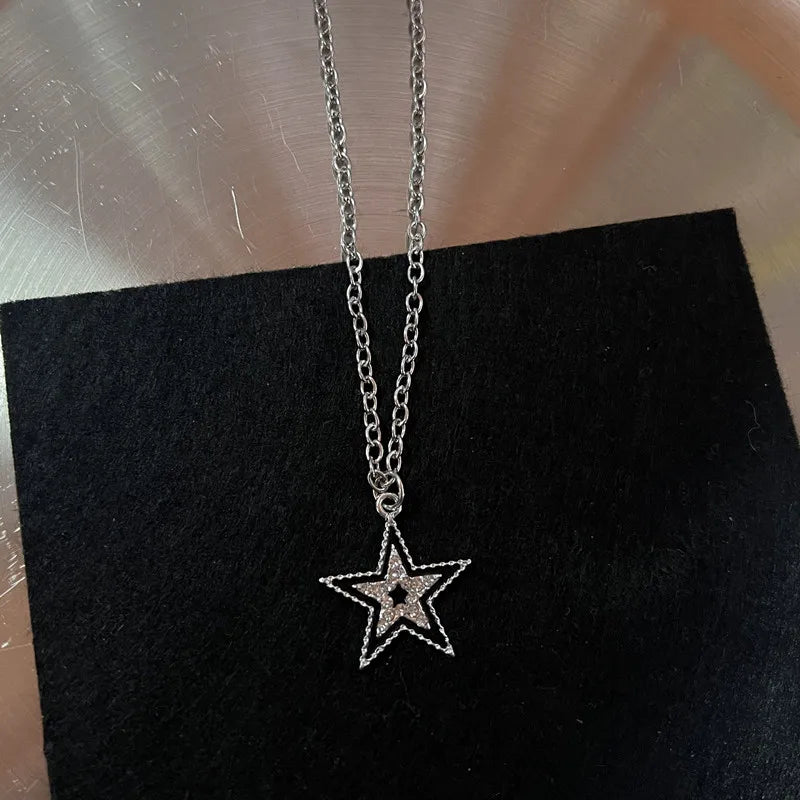 Punk Rock Schwarz Herz Kreuz Anhänger Kette Halskette Für Männer Frauen Coole Hip Hop Straße Vintage 90er Jahre Y2K Grunge Goth Zubehör