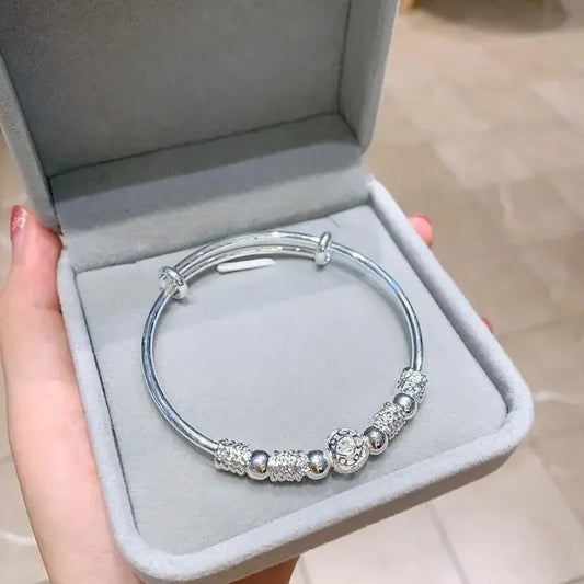 Neue koreanische Mode Sterling Silber Glück Perlen Armreifen für Frauen Armbänder Luxus Designer Party Hochzeit Schmuck Geschenke