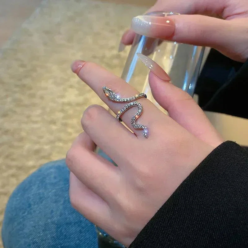 Frauen Gothic Open Snake Ring Einstellbare Tier Ringe Reptil Mode Punk Persönlichkeit Schmuck Zubehör Schmuck Tentakel