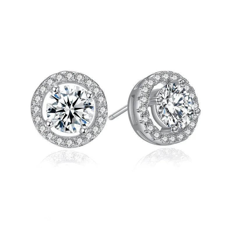 Stern-Ohrstecker aus 925er-Sterlingsilber, AAA-Zirkon, hohe Qualität für Damen, Ohrring, Hochzeit, Modeschmuck, Accessoires, Party-Geschenk