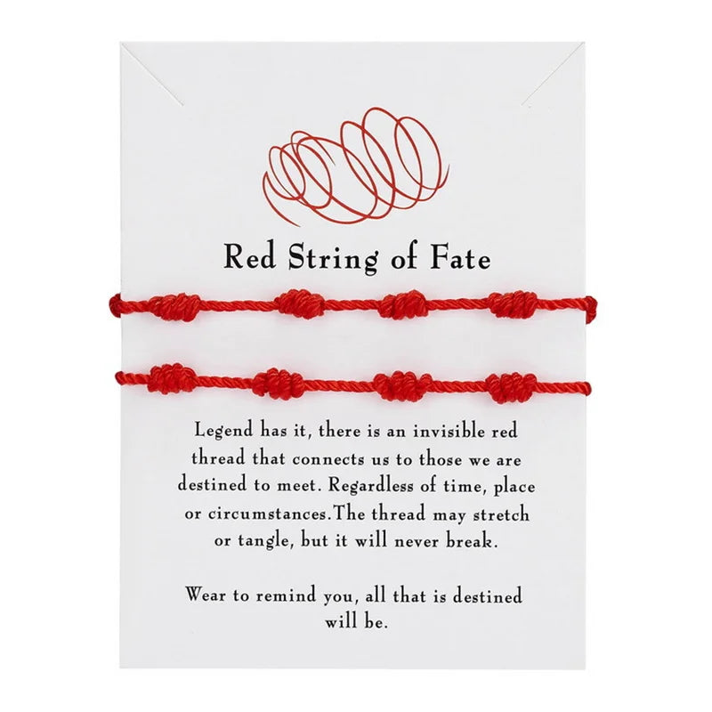 2 Teile/satz 7 Knoten Rote Schnur Armband für Frauen Männer Glück Amulett Handgemachte Seil Armbänder Freundschaft Paar Armband Schmuck Geschenk