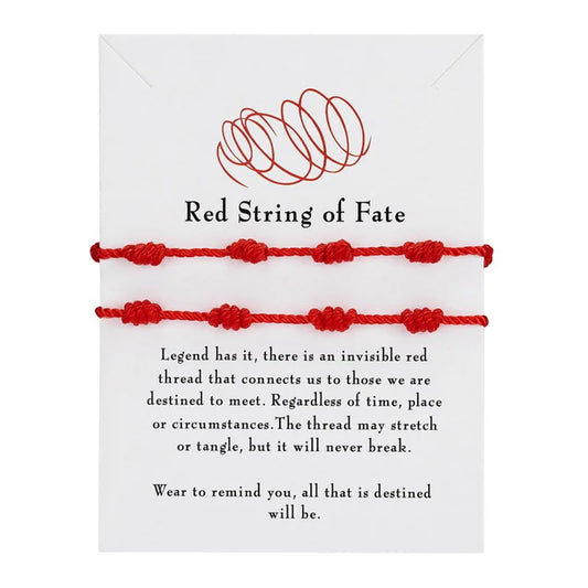 2 Teile/satz 7 Knoten Rote Schnur Armband für Frauen Männer Glück Amulett Handgemachte Seil Armbänder Freundschaft Paar Armband Schmuck Geschenk