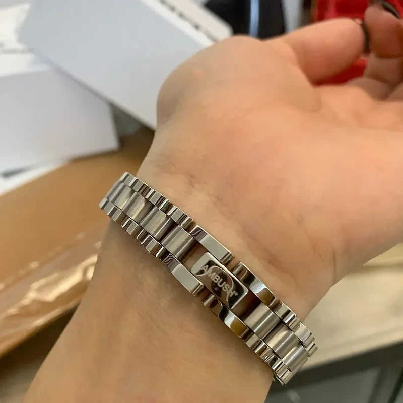 Ambush Titan Stahl Einfaches Armband Armband Für Männer Frauen Japanische Nische Marke Design Unisex Stil Metall Armband